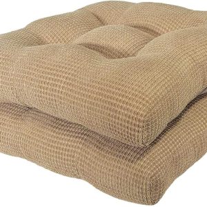 Arlee Non-Skid Memory Foam Chair Pads, 2 Count (Pack of 1), Bamboo Tan